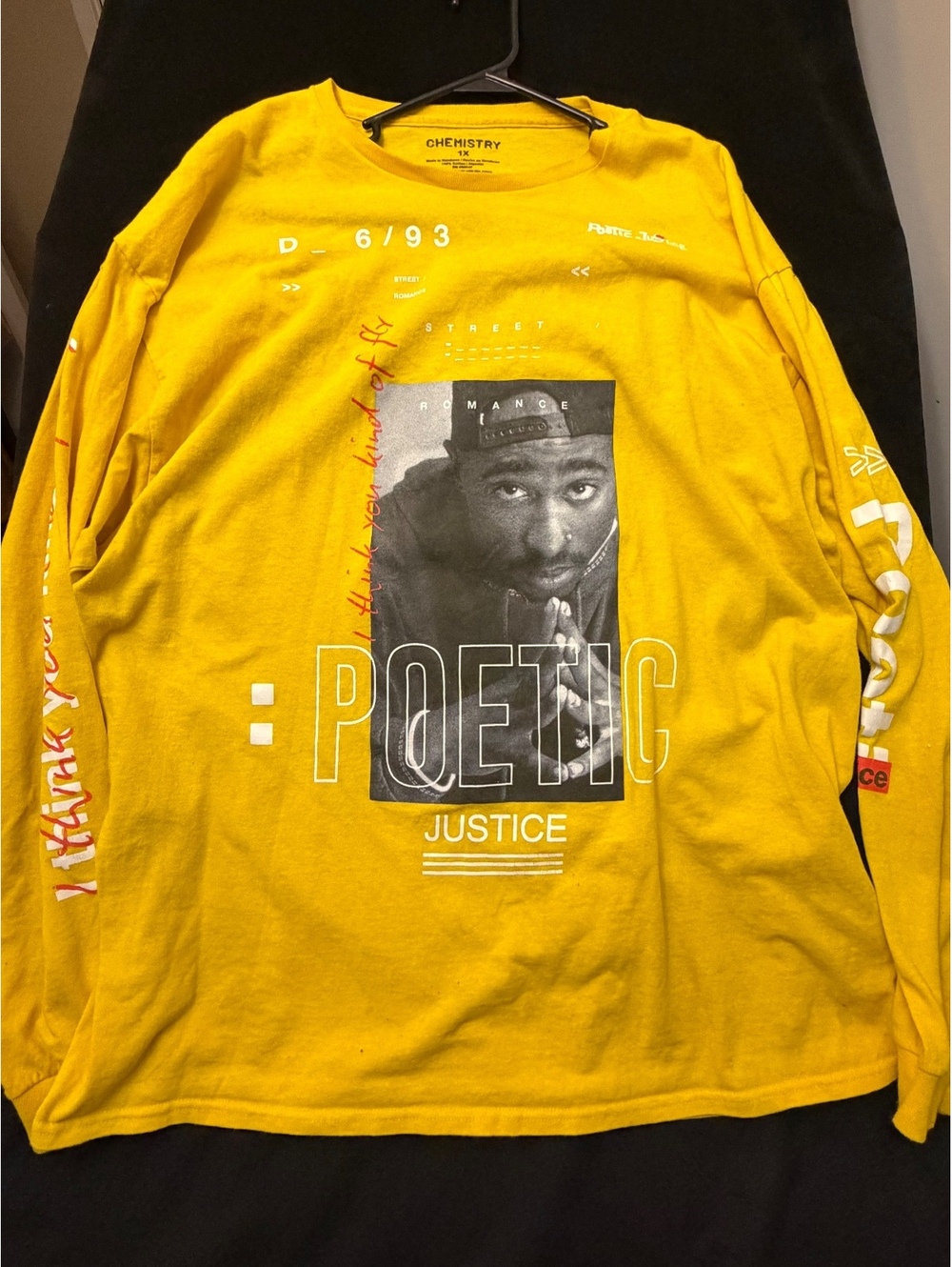 Chemistry Yellow Long Sleeve Poetic Justice Graphic T-Shirt 1X